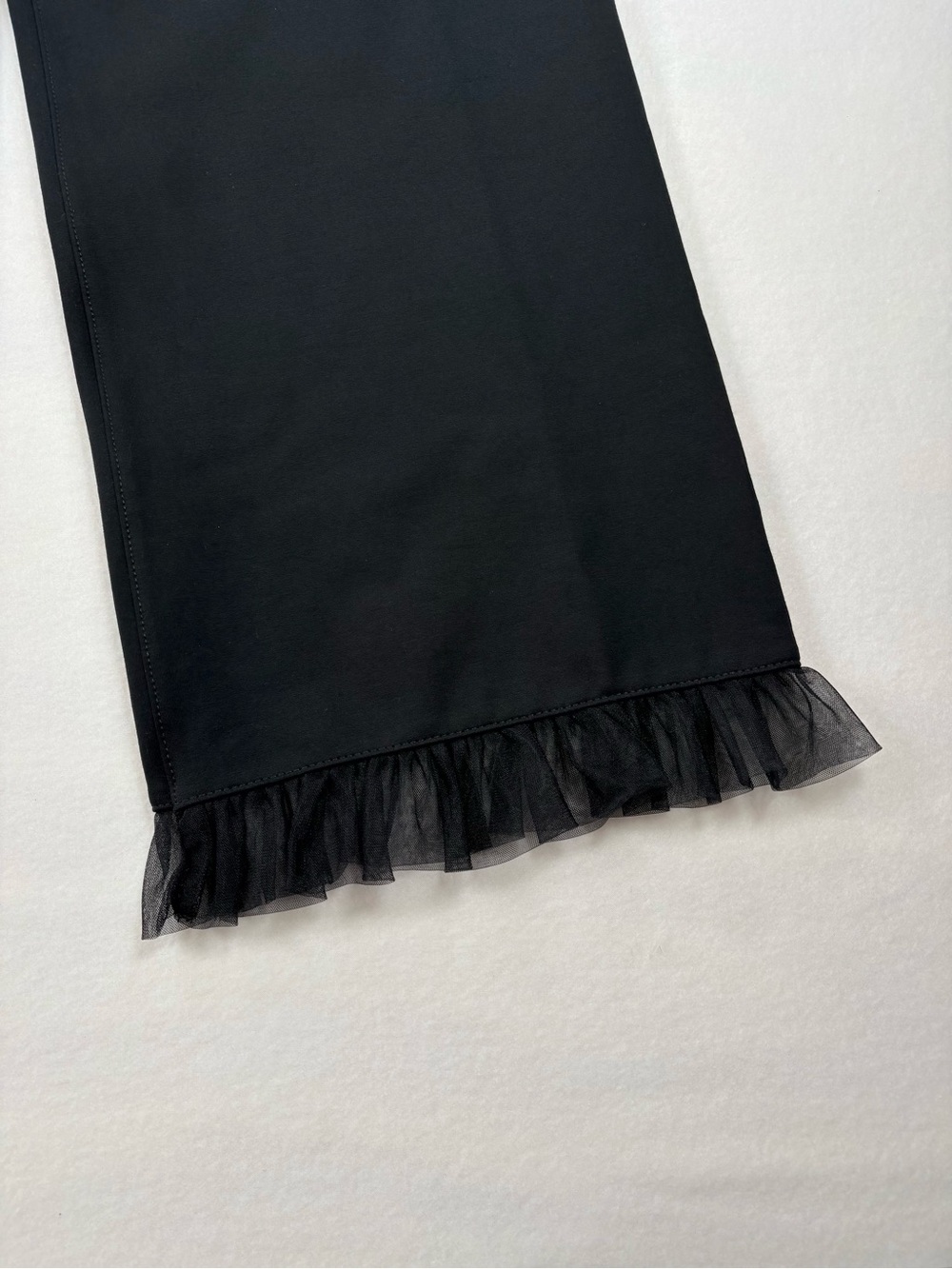 Anthropologie Maeve The Colette Crop Wide Leg Pants Black Ruffle-Hem Size 29 - Picture 10 of 11